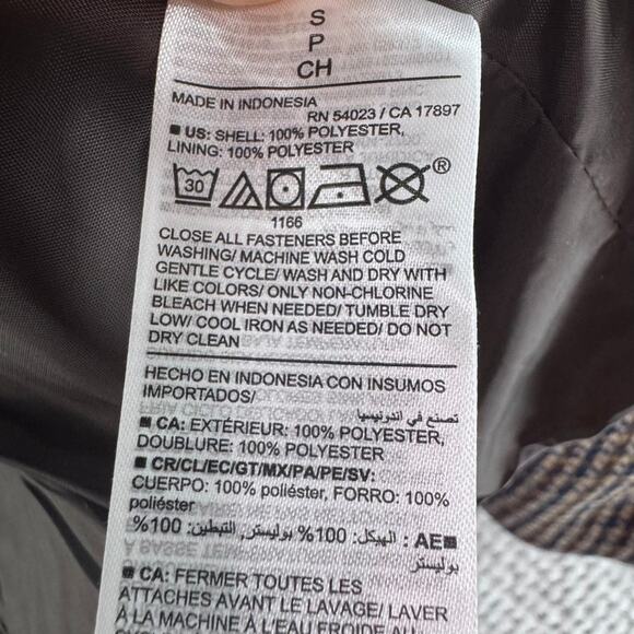 Old Navy Sports Blazer Womens S Brown Blue Plaid Jacket Academia Preppy Lined - Picture 14 of 15